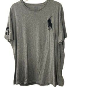 Polo Ralph Lauren T-Shirt XL Heather Gray Short Sleeve Crewneck Big Pony - READ